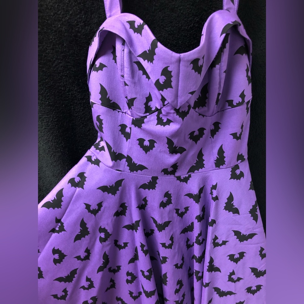 🖤🖤SOLD🖤🖤 Vixen by Micheline Pitt purple and black bat dress Sz L